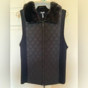 Jones New York faux fur trimmed vest